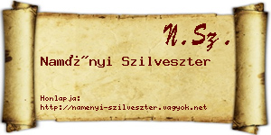 Naményi Szilveszter névjegykártya