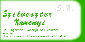 szilveszter namenyi business card